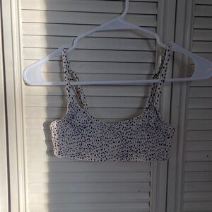 Black and White Spotted Bikini Top